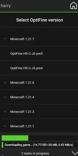 minecraft versions in pojavlauncher